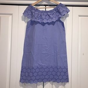 Cat & Jack Purple Eyelet Lace Off Shoulder Dress